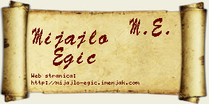 Mijajlo Egić vizit kartica
